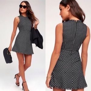 Lulus “Check Me Out” Sleeveless fit and flare mini dress.